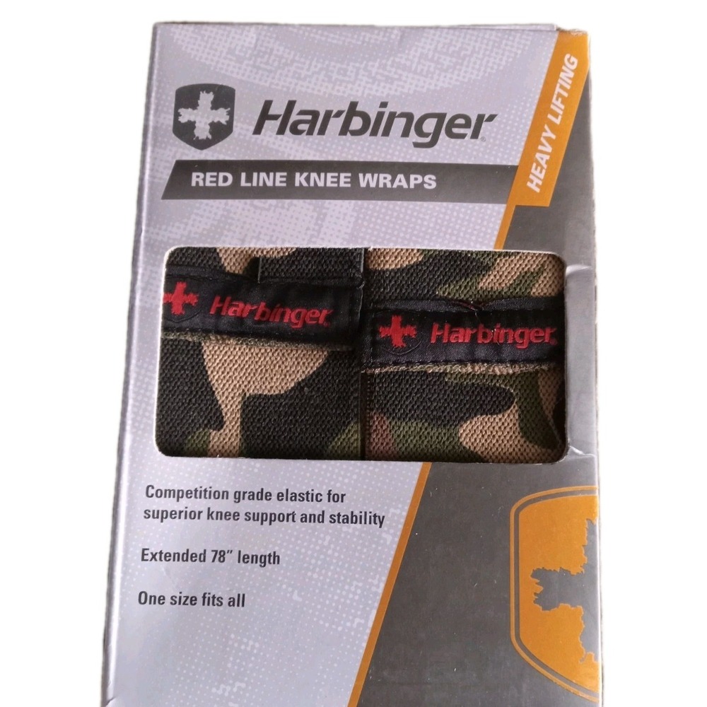 Harbinger Camouflage Red Line Knee Wraps Competition Grade Extended 78" Camo